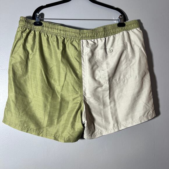 Goodfellow & Co Swim Trunks XXL Green Colorblock 5” Inseam Lined NWT - Picture 2 of 8